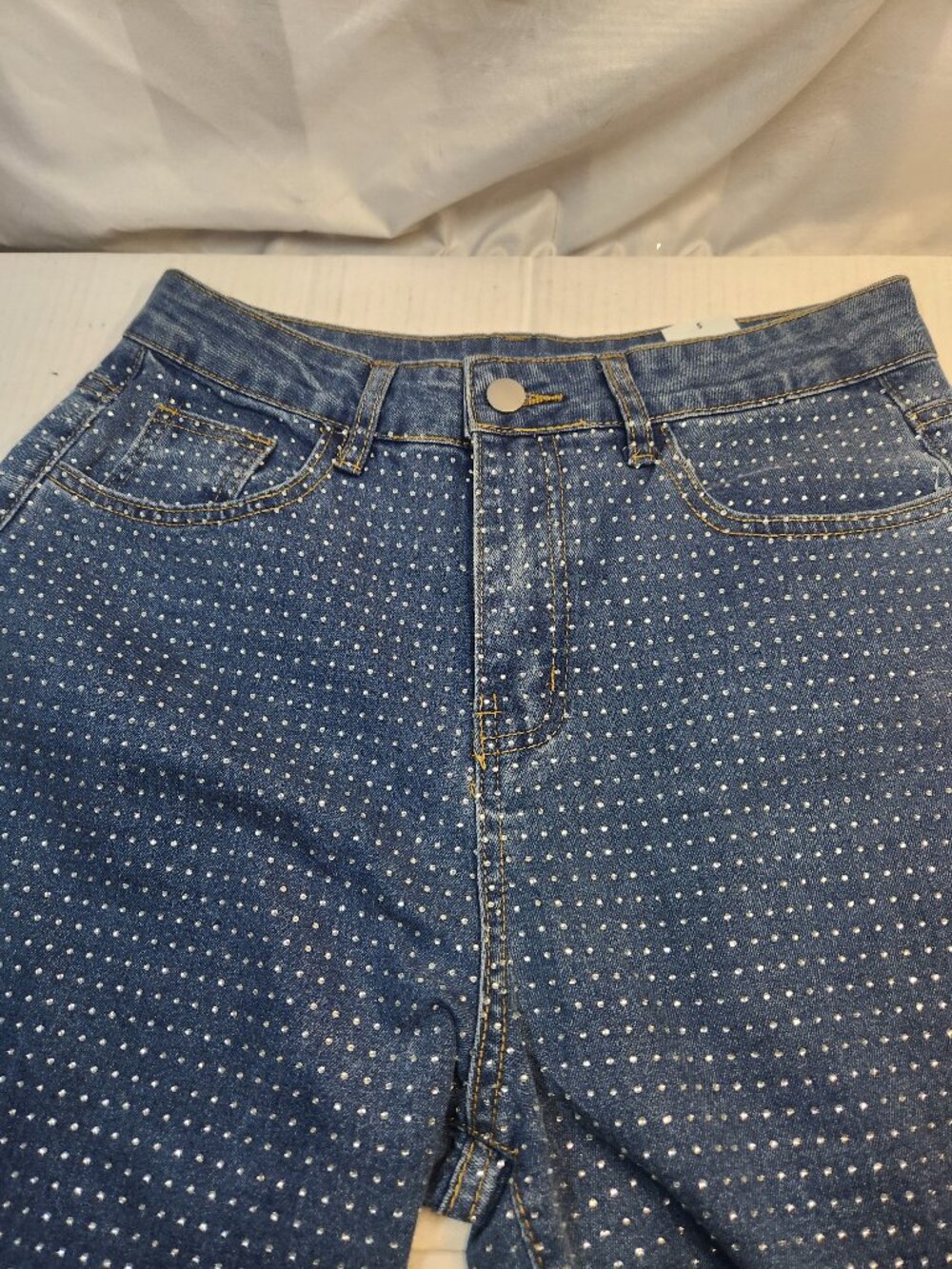 Bedazzled wide leg jeans